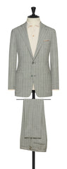 Drago Light Grey Wool Silk Plain Weave With Tonal Stripe Inspiration