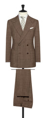 Carlo Barbera Brown Stretch Wool Blend With Check Inspiration