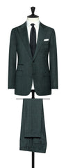 Loro Piana Dark Green S100 Wool With Navy Overcheck Inspiration