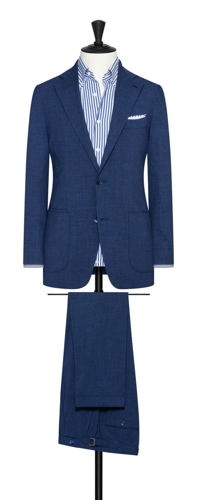 Loro Piana SUMMERTIME Blue Tropical Stretch Wool, Silk & Linen Plain Weave