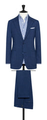 Loro Piana Blue Stretch Wool Silk Linen Plain Weave Inspiration