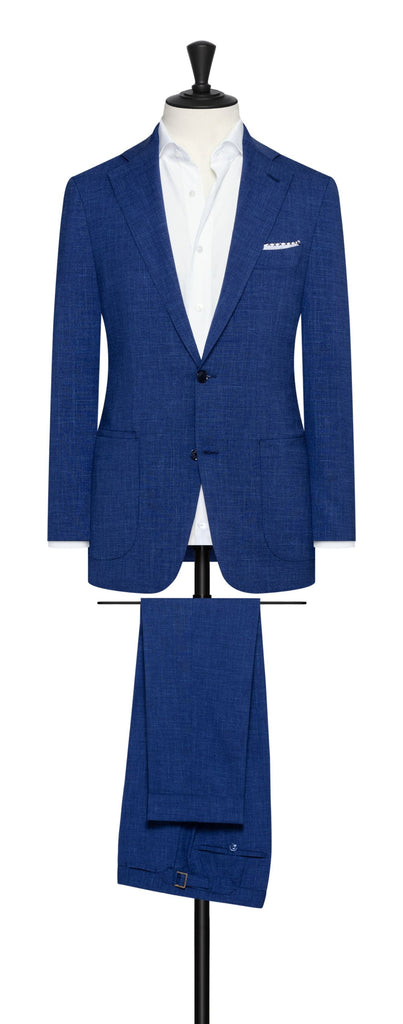Loro Piana SUMMERTIME Royal Blue Tropical Stretch Wool, Silk & Linen Plain Weave