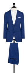 Loro Piana Royal Blue Stretch Wool Silk Linen Plain Weave Inspiration
