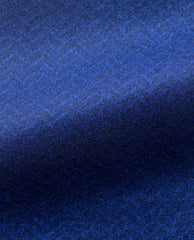 Loro Piana Cobalt Blue Merino Wool Felted Herringbone