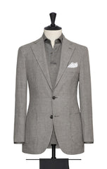 Angelico mid grey wool-linen with white modern check Jacket