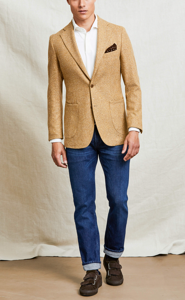 Solbiati Mustard Faux Uni Wool & Silk Slubbed Twill