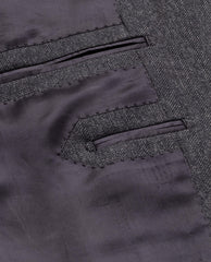 Angelico Dark Slate Blue Faux Uni Merino Wool Herringbone
