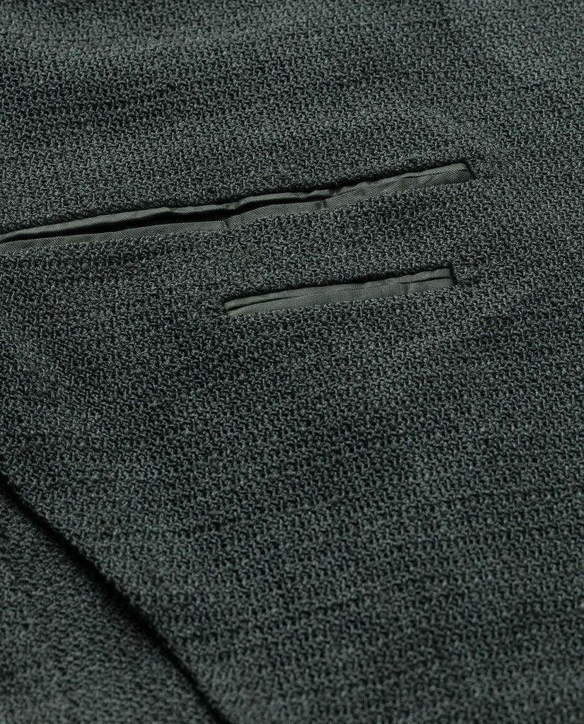 Ferla Juniper Green Wool & Silk Blend Giro Inglese