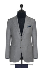 Piacenza light grey faux uni s140 wool with subtle herringbone Inspiration