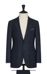 Ferla mixed blue wool alpaca silk with glencheck Inspiration