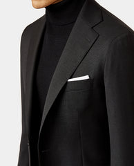 Paulo Oliveira Travel Jacket in Black Merino Wool Blend