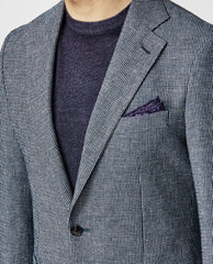 Ciatti e Baroncelli Blue & White Micro Design Linen & Wool Blend