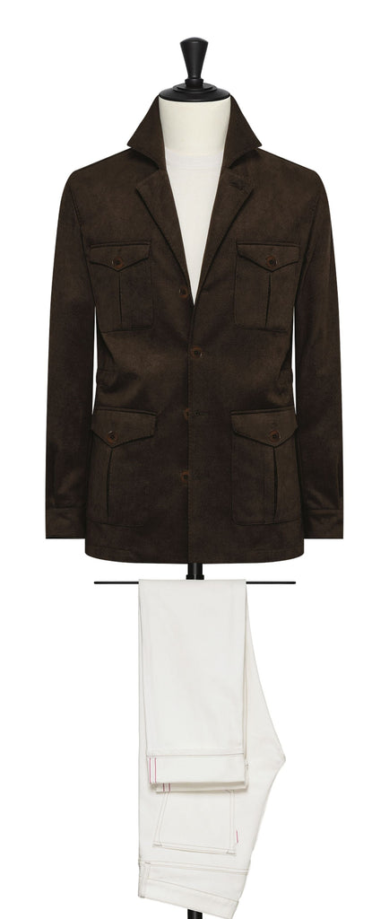 Chori Chocolate Brown Soft Faux Velours Suede Lightweight