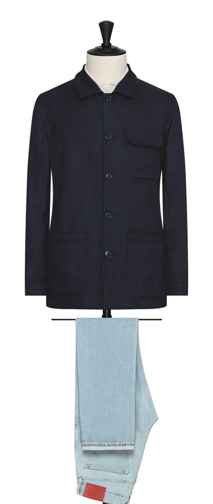Leomaster Navy Blue Two-Ply Plain Weave Linen Blend