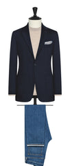 TG Di Fabio navy blue stretch wool cotton structured twill Inspiration
