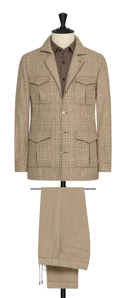 Ferla beige tan alpaca wool blend with glencheck Inspiration