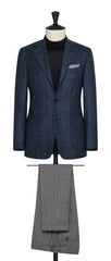 Di Pray mixed blue mouliné wool houndstooth Inspiration