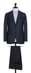 Marlane navy blue jaspé wool cotton linen twill Inspiration