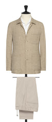 Possen Collection light khaki stretch wool linen blend with micro structure Inspiration