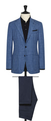 Possen Collection mixed blue wool silk linen houndstooth Inspiration