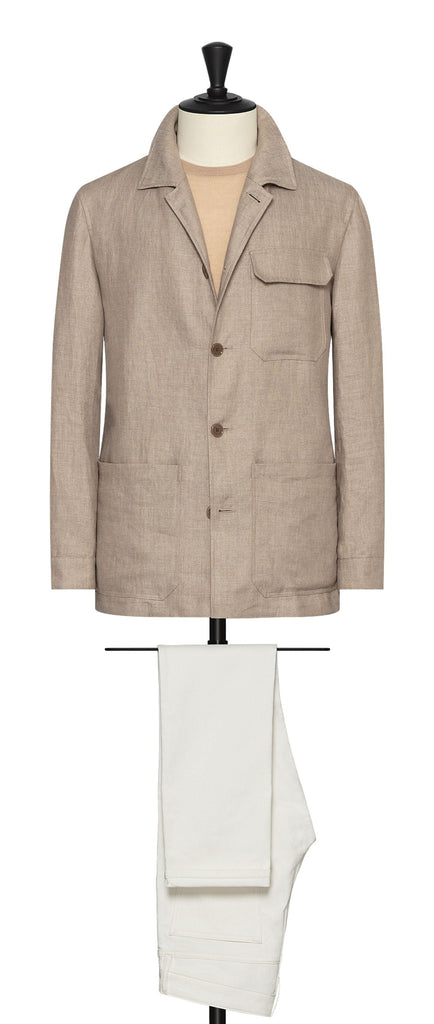 Possen Collection khaki Irish linen with micro effect Inspiration