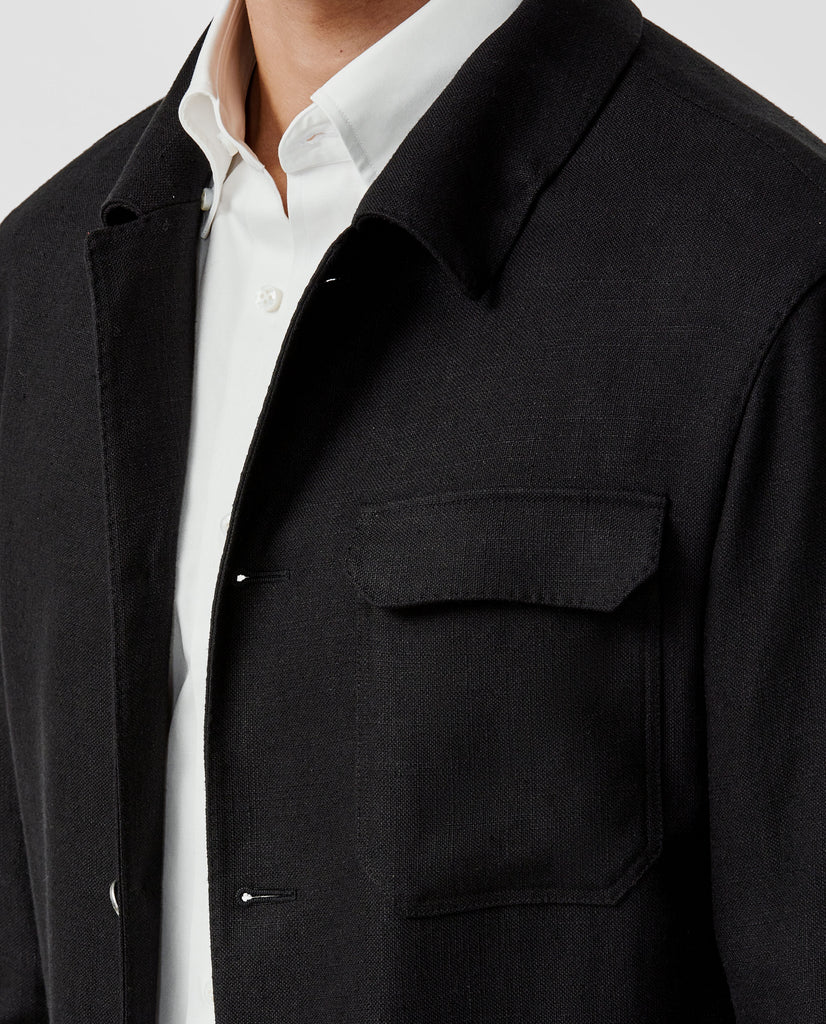 Leomaster Black Two Ply Plain Weave Linen Blend