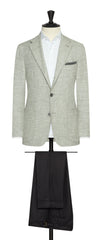 Carlo Barbera Light Grey Mélange Stretch Wool Silk Cotton Blend Inspiration