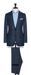 Cerruti Royal Blue Wool Silk With Glencheck Inspiration