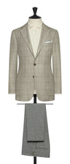 Loro Piana Sand Wool Silk Linen With Grey Check Inspiration