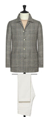 Possen Collection Grey Silk Wool Check With Copper Overcheck Inspiration