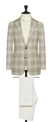 Possen Collection Ivory Wool Silk With Beige Check Inspiration