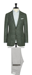 Loro Piana Sage Green Wool Silk Linen Open Weave Inspiration