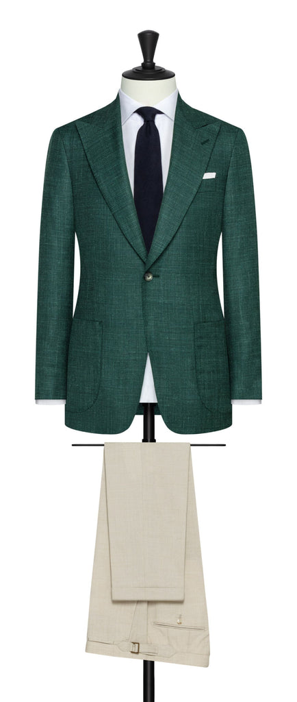 Loro Piana Bottle Green Wool Silk Linen Open Weave Inspiration