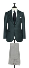 Loro Piana Navy Green S150 Wool With Micro Design Inspiration