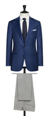 Loro Piana Navy Blue S150 Wool With Micro Design Inspiration