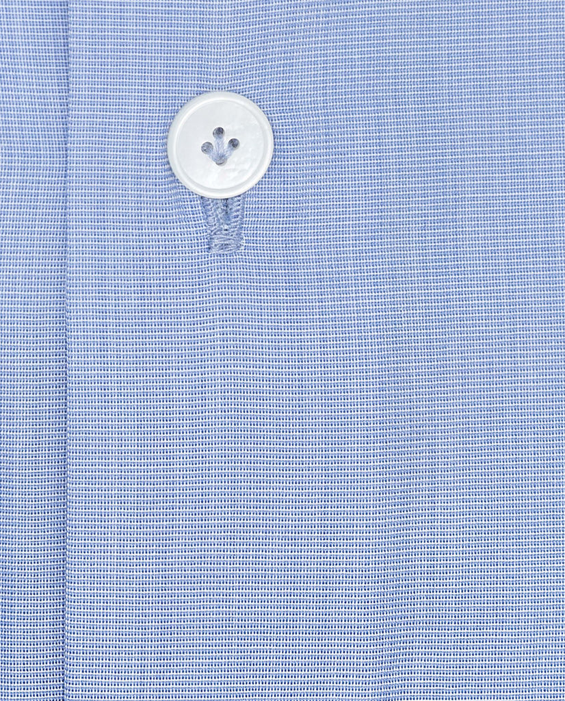 Albini Aged Blue Poplin Fil-à-Fil 365 Easy Care Fine Cotton