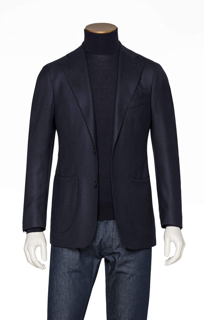 Dino Filarte S110 Merino Wool Dark Blue Brushed Twill
