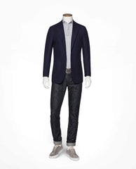 Barberis Canonico Midnight Blue Merino Wool Panama Micro Effect