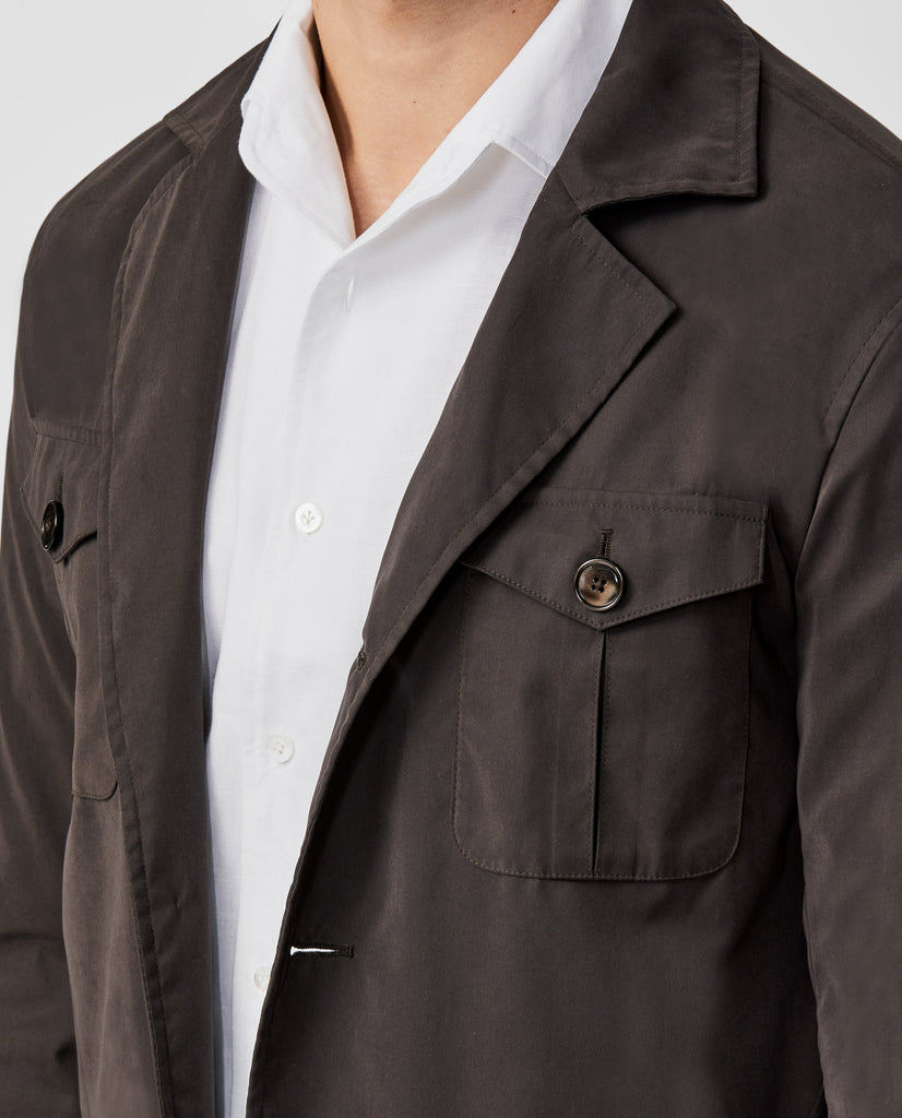 DeBall Belseta Chocolate Brown Peached Water Repellent Technical Lightweight Fabric