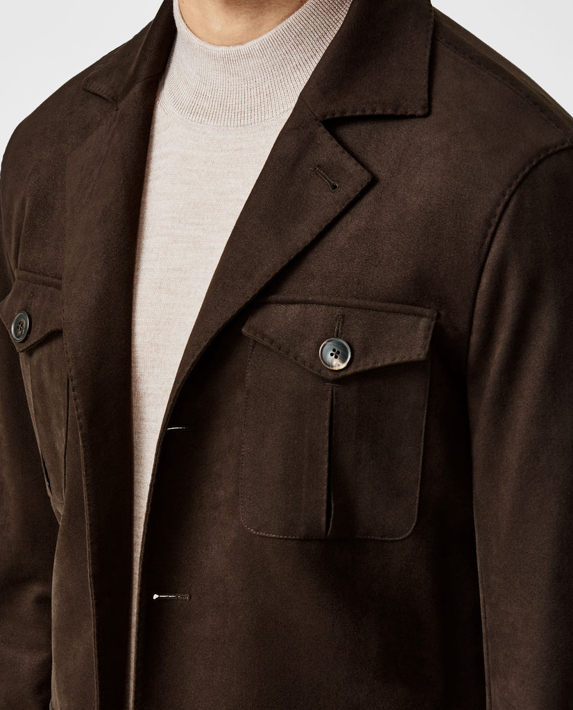 Chori Chocolate Brown Soft Faux Velours Suede Lightweight