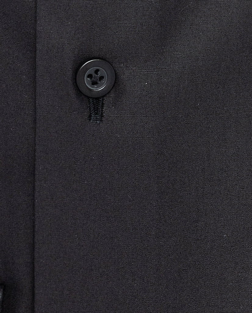 Thomas Mason Black Compact Two Ply Cotton Easy Care Poplin