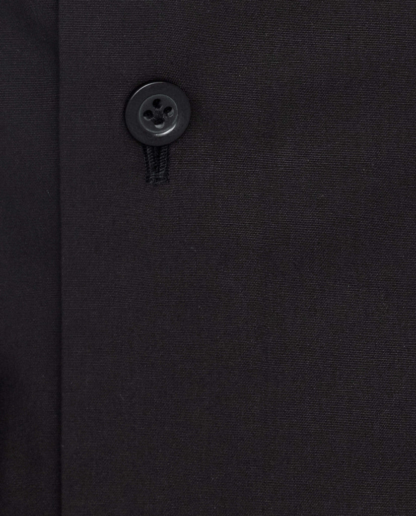 Albini Black Poplin Cotton 365 Easy Care Cotton