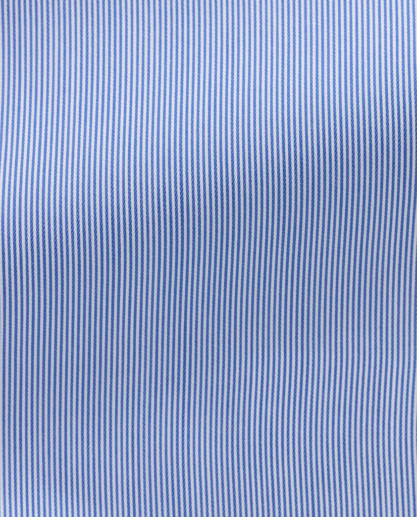 Albini Blue Hairline Twill 365 Easy Care Fine Cotton