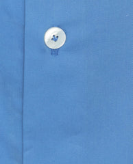 Albini Medium French Blue Satin Twill 365 Easy Care Fine Cotton