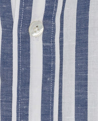 Weba Blue Stripe Cotton & Linen Chambray
