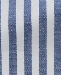 Weba Blue Stripe Cotton & Linen Chambray