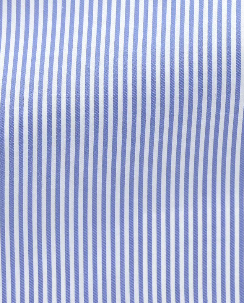 Albini Blue Stripe Twill 365 Easy Care Fine Cotton