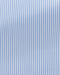 Thomas Mason Stripe Light Blue Two Ply Sea Island Cotton Fine Twill