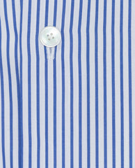 Albini Blue Stripe Poplin Cotton 365 Easy Care Cotton