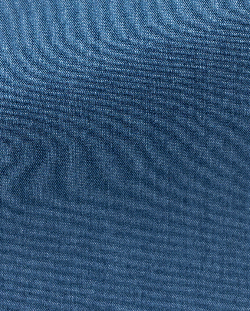 Albiate Mid Blue Washed Denim Cotton Twill
